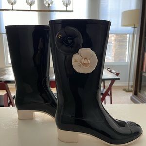 Chanel rain boots